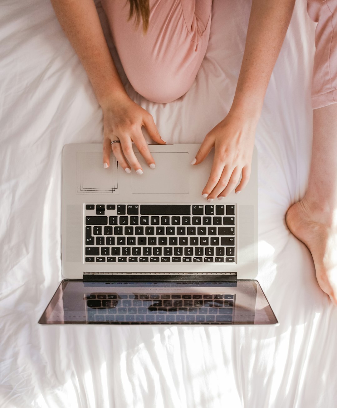woman checking insurance on laptop