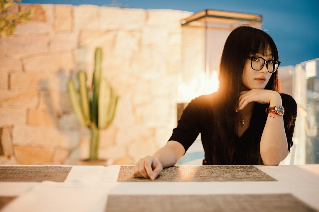 young adult reviewing documents